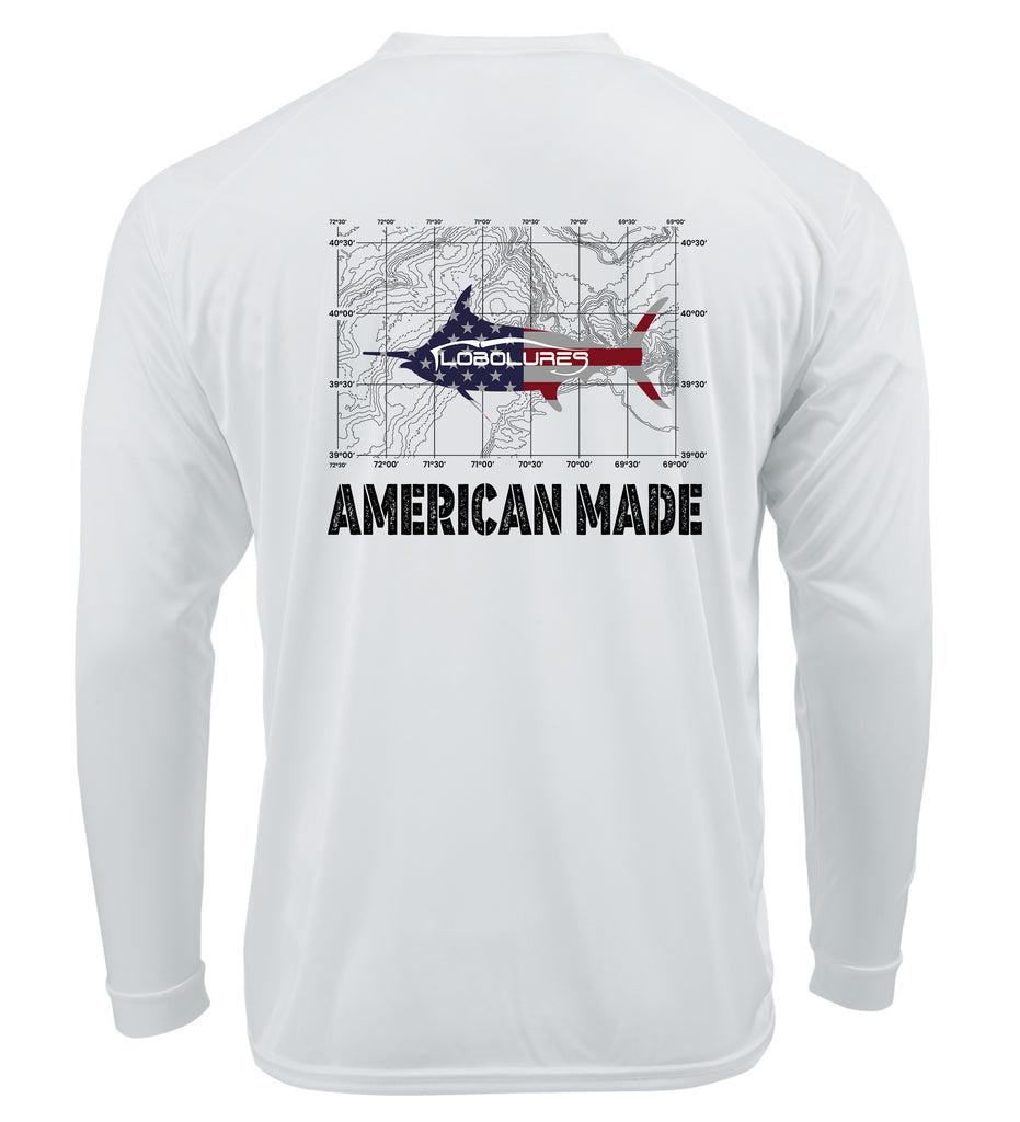 Lobo Lures Canyon Chart Marlin Performance UPF+50 T-Shirt, Fishing T-Shirt, Fishing Performance T-Shirt, HUK T-Shirt