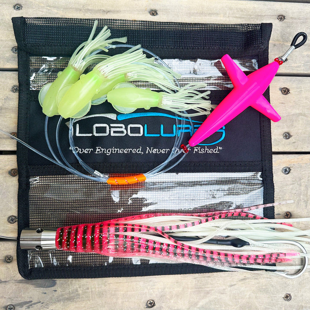 Lobo Lures #203 Wahoo-Pro Super Glow B2 Bigeye Tuna Daisy Chain, Tuna Daisy Chain, Tuna Tackle, Tuna Fishing Lure, Tuna Fishing Gear, Tuna Tackle, Glow in the dark Daisy Chain, Glow Daisy Chain, Glow Lure, Tuna Glow Lure, Black Bart Lures, Bost Lures 