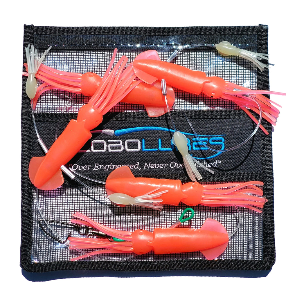 SquidNation Northeast Canyon Candy Super Glow 7" Gamefish Medium Tuna Flippy-Floppy Thing Daisy Chain