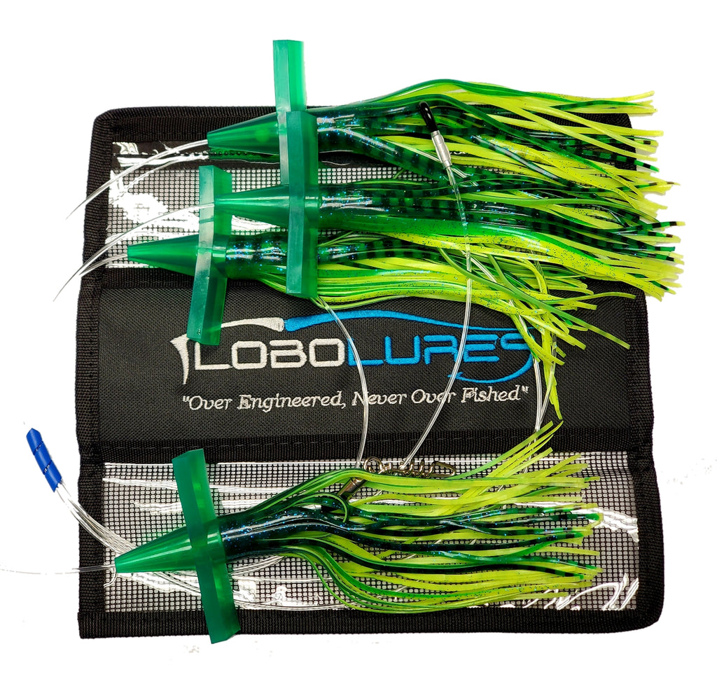 Lobo Lures 9" Commotion Splash Prattling Tuna Teaser Bird Daisy Chain, Big game fishing Daisy Chain, Tuna Daisy Chain