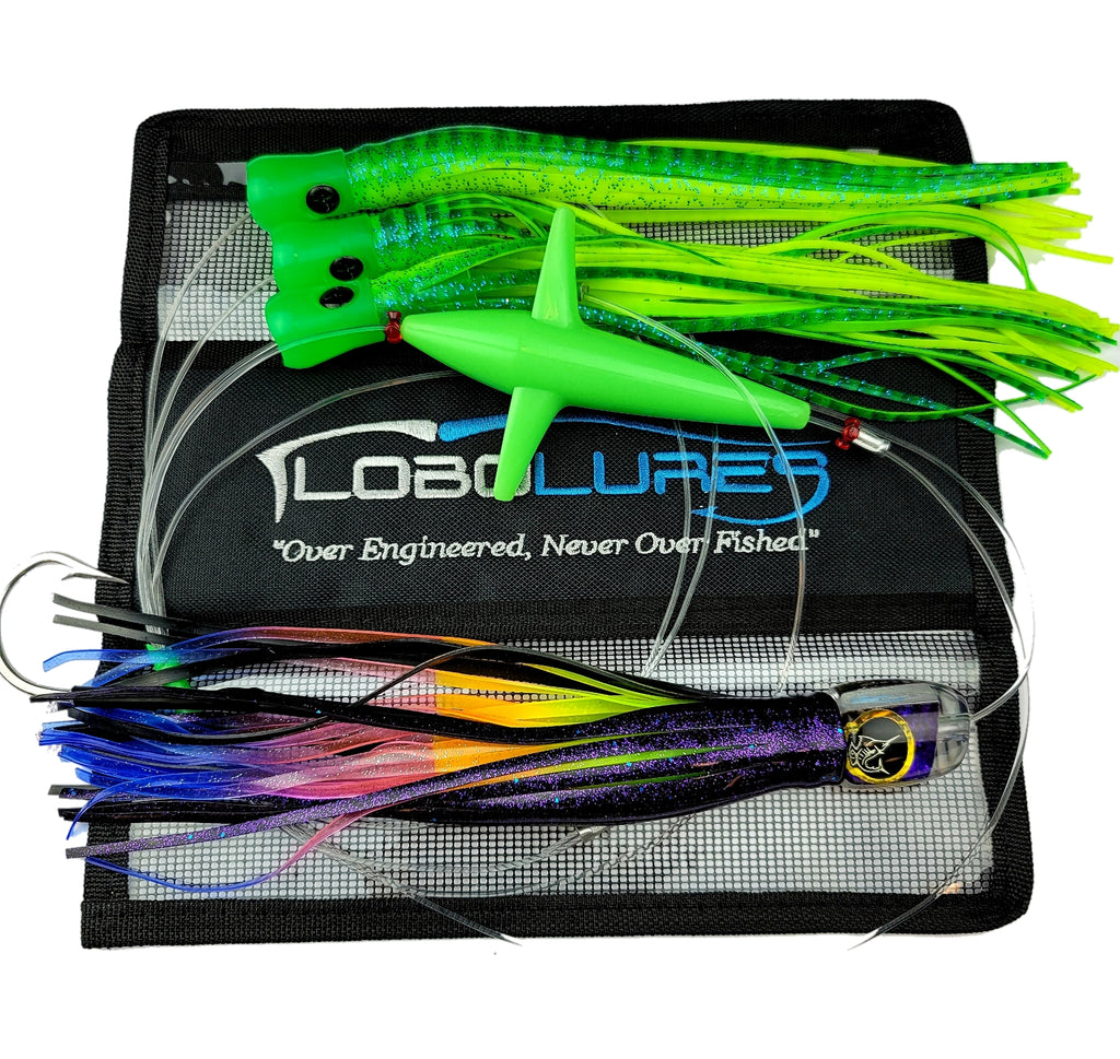 Lobo Lures #200 Skipjack Hybrid Series Splash Big Game Daisy Chain, Big Game Fishing, Big Game Fishing Tackle, Tuna Lures, Marlin Lures, White Marlin lures, TN Tackle, Fathom, BOST Lures, in  Green Mackerel ANd Black Rainbow, Blue Marlin Lure, Sailfish Lure