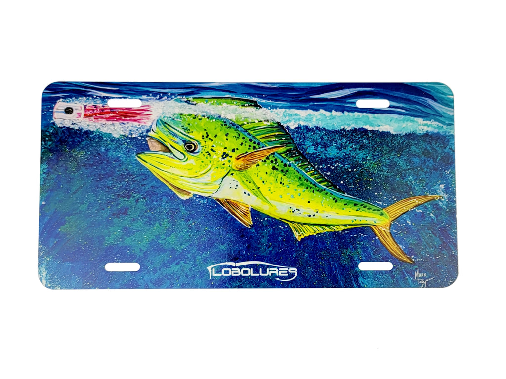 Lobo Lures Screamin' Mahi Metal Novelty License Plate. Fishing license plate, Lobo Lures Screamin' Mahi Novelty Metal License Plate