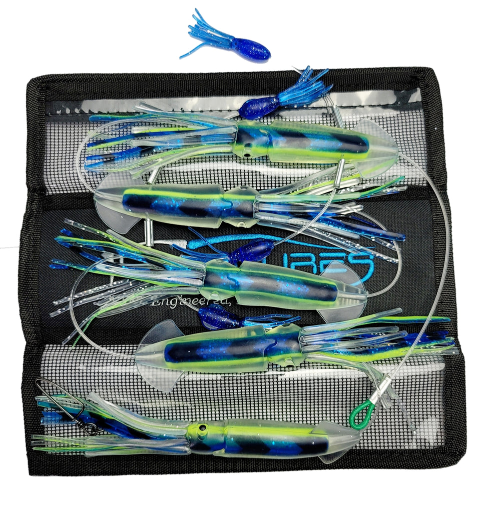 SquidNation Pakula Gamefish 8" Longtail Tuna Flippy-Floppy Thing Daisy Chain Lobo Lures, Pakula Lures Lumo, Glow, Glow Daisy Chain evil angel