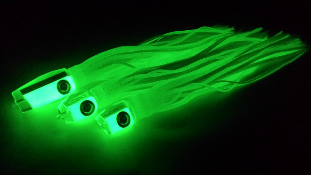 Lobo Lures Typhoon, Chaos, Pelagic Magic Super Glow Trolling Lure, Tuna Lure, Tuna Lures, Bigeye tuna lure, big game trolling lures, Marlin lure, Super Glow trolling Lures, Black Bart Lures, Santos Lures, TN TACKLE LURES, Trolling Lures Kit, Marlin Lure Kit, Glow in the Dark Lures 