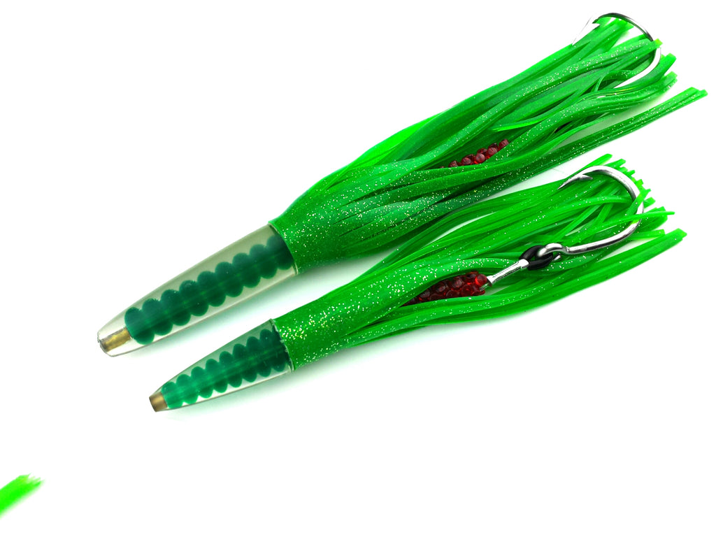 lobo-sportfishing - Lobo Lures Green Machine Style Tuna Slammer Large 13" Rigged Trolling Lure - Lobo Lures - 