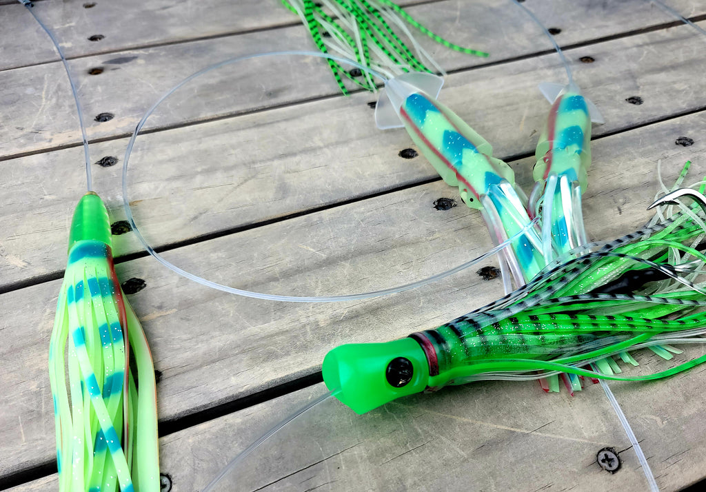 Lobo Lures #311 Super Glow Skipjack Hybrid UV  18" Titanium Spreader Bar Chain, Sterling Tackle, Spreader Bars, Tuna Lures, Tuna Fishing, Bost Lures, Black Bart Lures, Chatter, Skipjack Hybrid, Squidnation, Pakula, LUMO LURES, LUMO, Squid Nation, Flippy Floppy