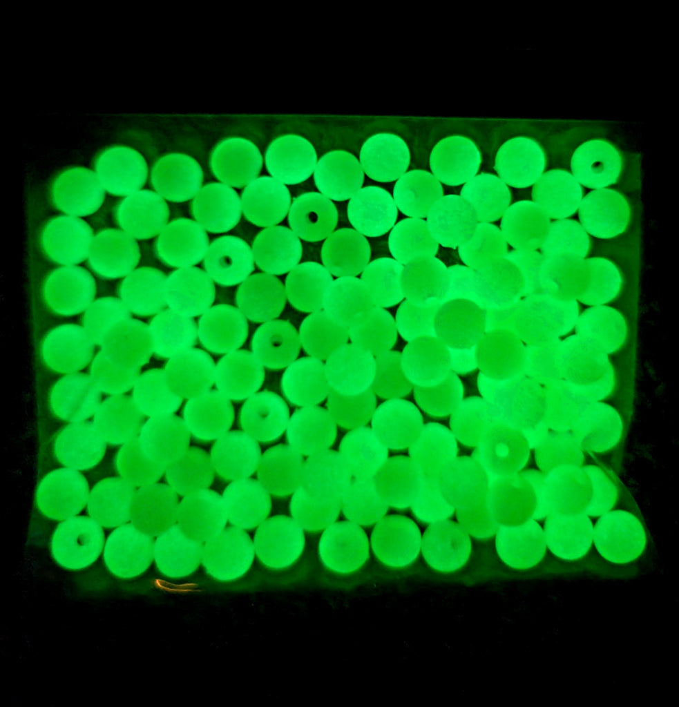 Lobo Lures 8mm Glow Chartreuse Beads up to 400lb Leader, Amazon Glow Beads, Glow Craft Beads, Fishing beads, Fishing Rigging Beads 