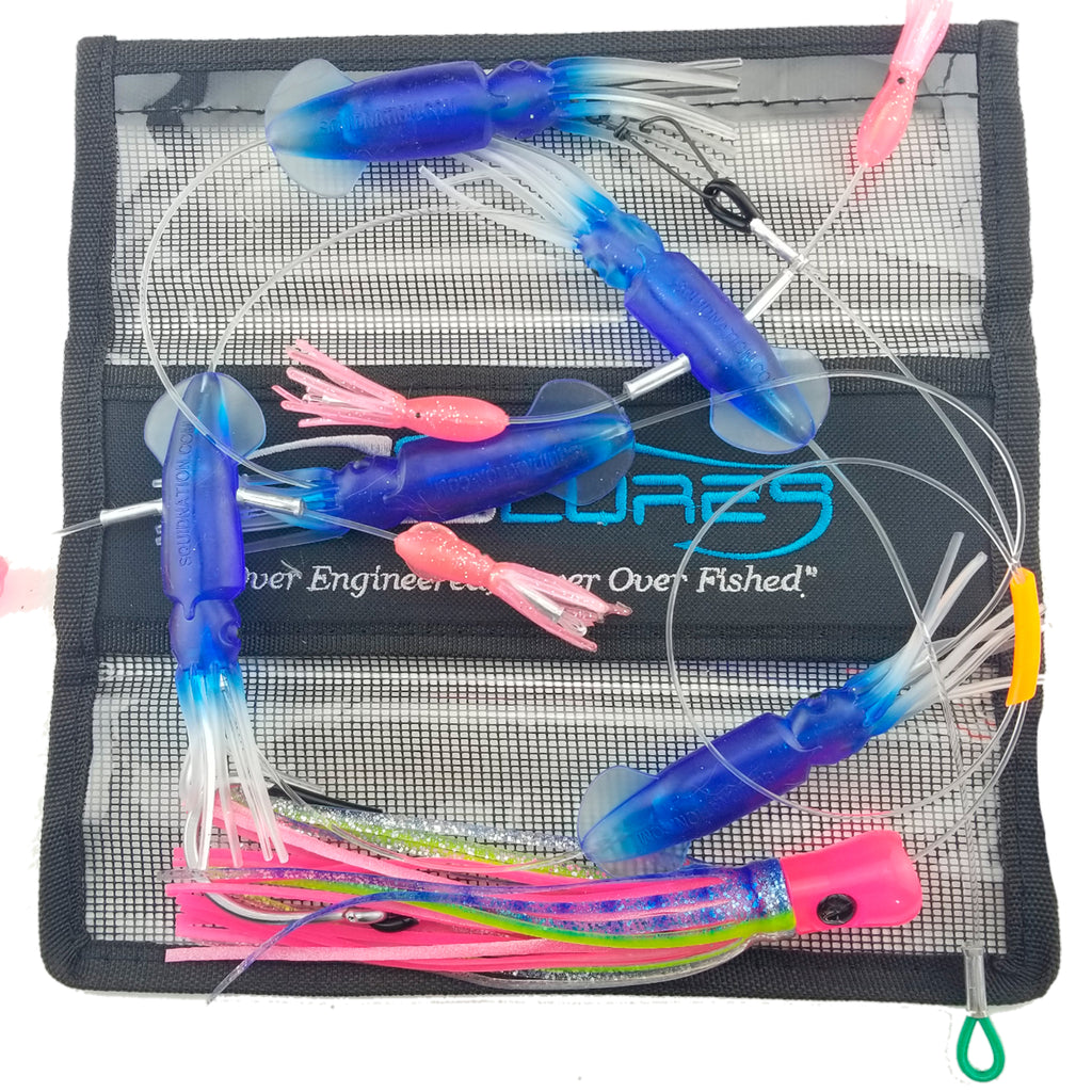 lobo-sportfishing - Lobo Lures #213 Skipjack Hybrid Squidnation Mini Flippy Floppy Gamefish Daisy Chain Combo - Lobo Lures - Daisy Chains