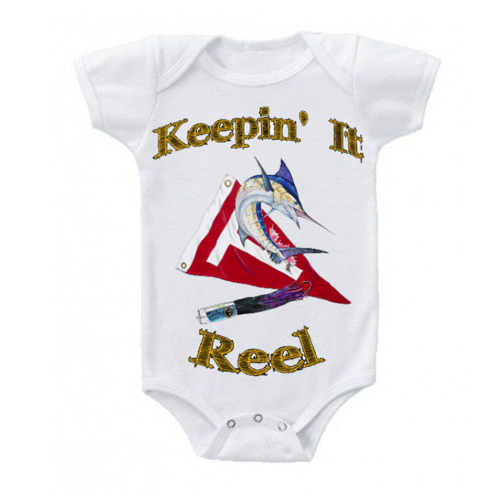 lobo-sportfishing - LPG Apparel Co. Baby Onesie Mark Ray Keepin' It Reel  0-18 months - Lobo Marine Products LLC. - Apparel