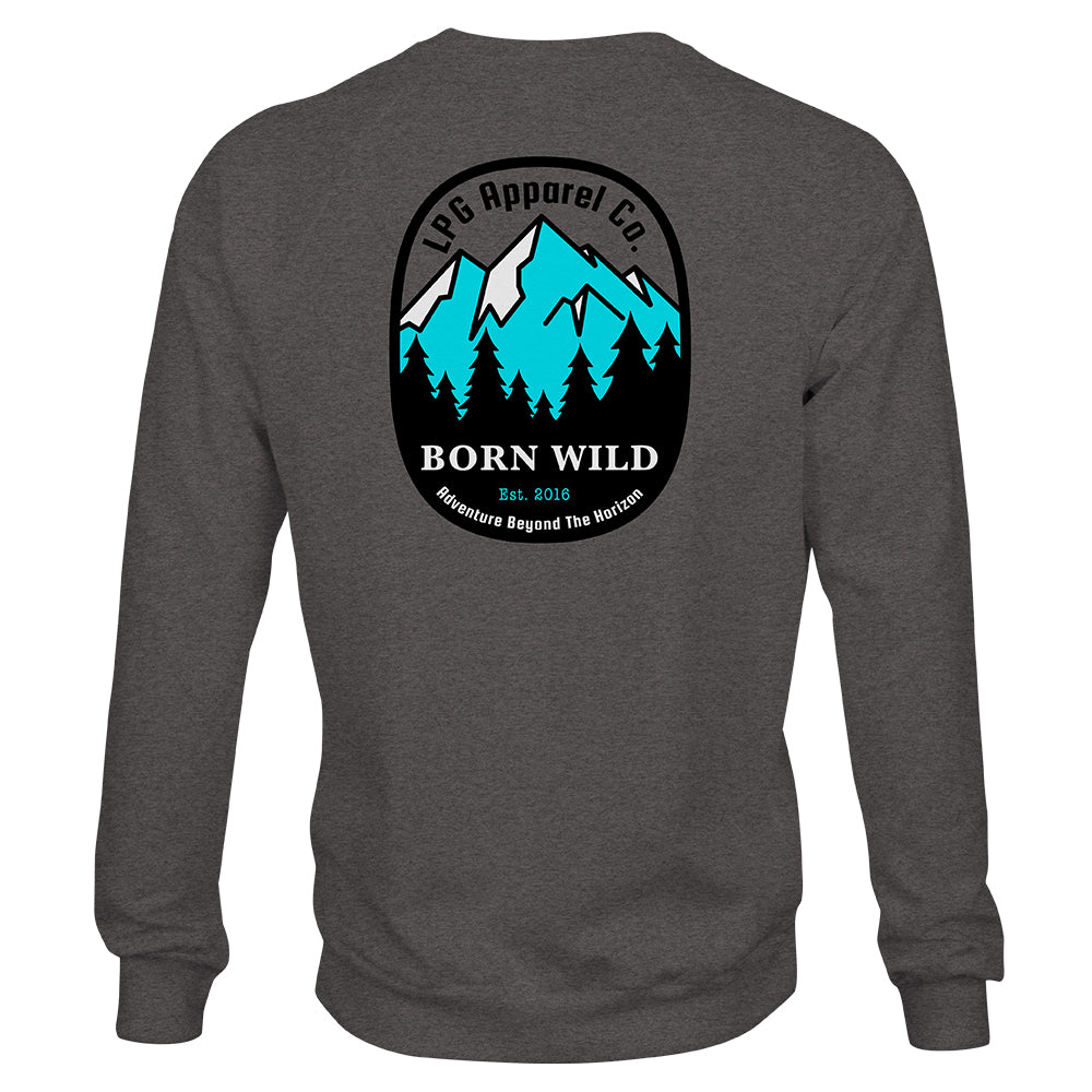 lobo-sportfishing - LPG Apparel Co. Born Wild Outdoors Unisex Crew Neck Sweater - Lobo Lures - 