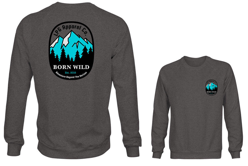 lobo-sportfishing - LPG Apparel Co. Born Wild Outdoors Unisex Crew Neck Sweater - Lobo Lures - 