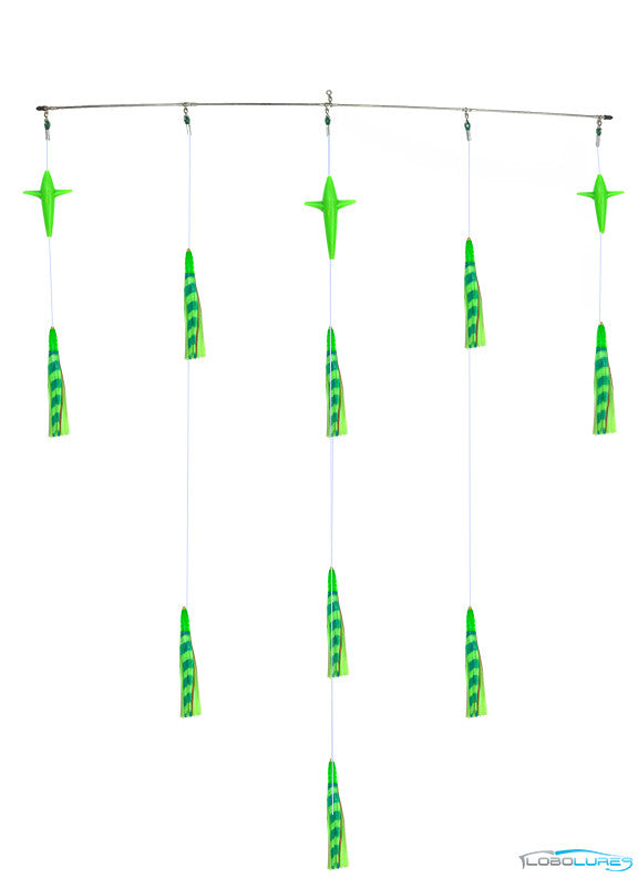 Lobo Lures 36" Tuna Bullet Head Lumo GLOW Spreader Bar, Tuna Fishing, Tuna Spreader Bar, Side Tracker
