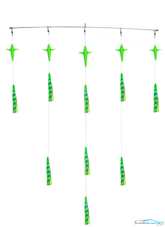 Lobo Lures 36" Tuna Bullet Head Lumo GLOW Spreader Bar, Tuna Fishing, Tuna Spreader Bar, Side Tracker