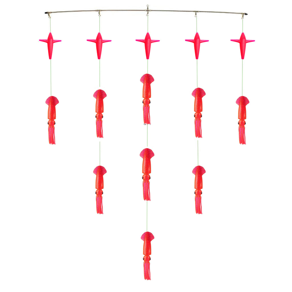 Lobo Lures 36" Titanium Moldcraft Super Glow 9" Squid Bar Bigeye Tuna Spreader Bar, Sterling Tackle, Sterling Spreader Bar, Squidnation Spreader bar, Glow in the dark Spreader Bar