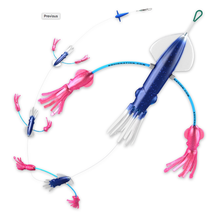 lobo-sportfishing - SquidNation Flippy Floppy Thing Tuna Marlin Magnet Daisy Chain - Squid Nation - 