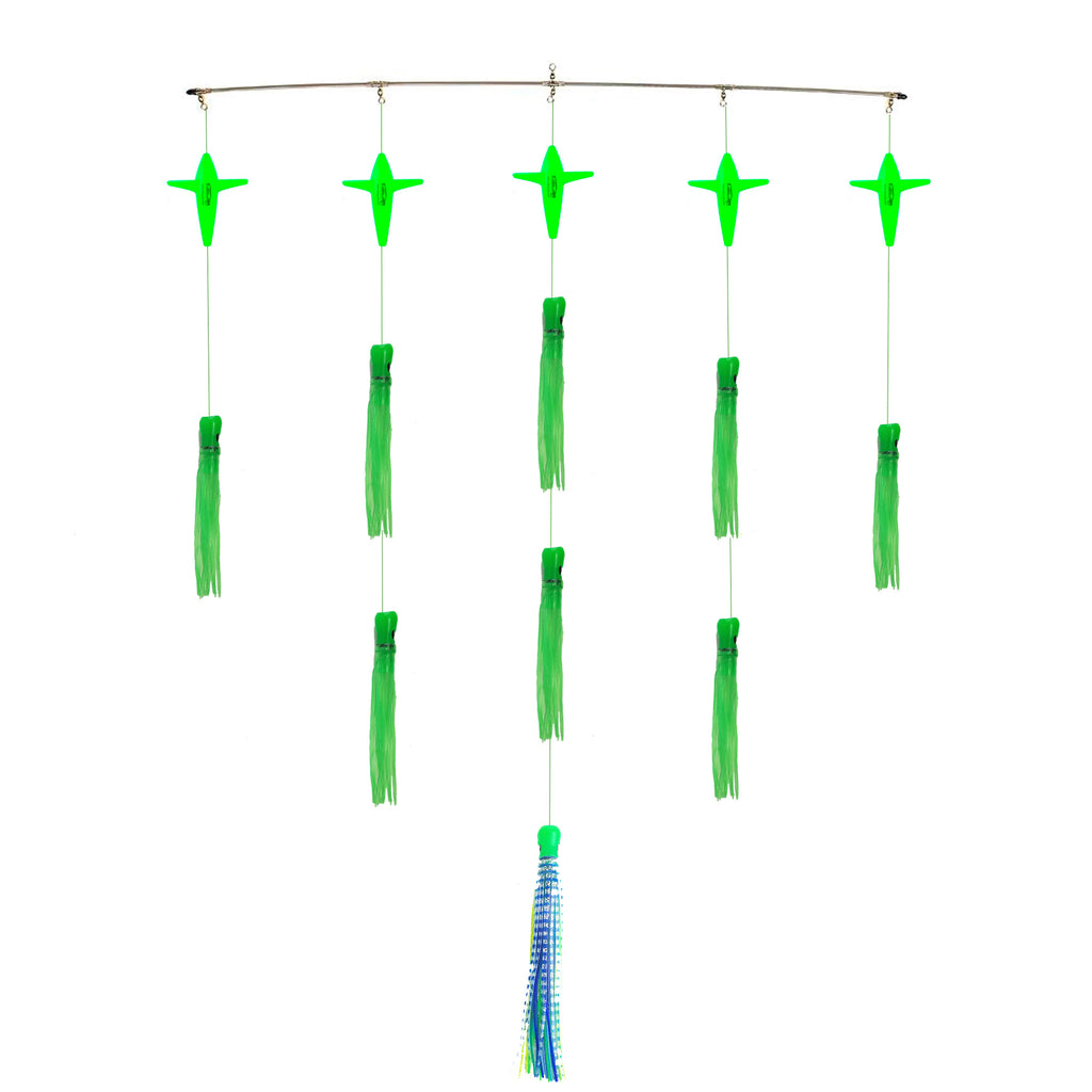 lobo-sportfishing - Lobo Lures 36" Skipjack UV Hybrid Green Machine Splash Spreader Bar - Lobo Lures - Spreader Bars