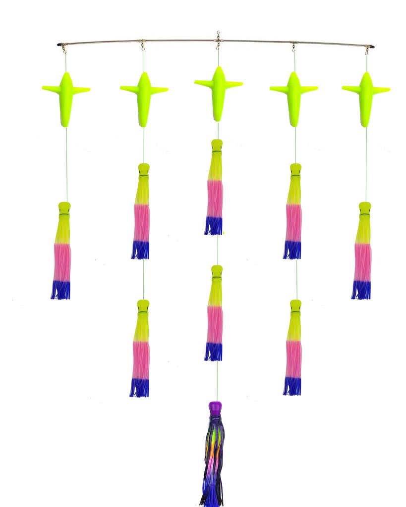 lobo-sportfishing - Lobo Lures 36" Skipjack UV Hybrid Tropic Rainbow Splash Spreader Bar - Lobo Lures - 