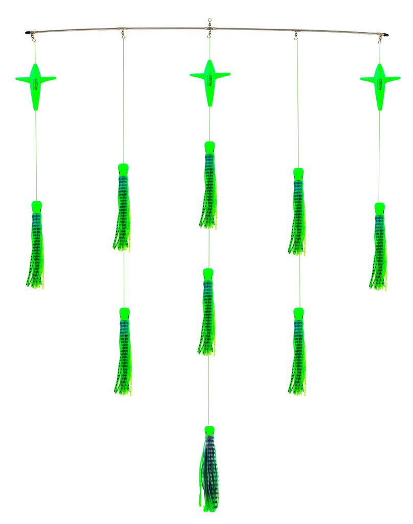 lobo-sportfishing - Lobo Lures 36" Skipjack UV Hybrid Green Machine Splash Spreader Bar - Lobo Lures - Spreader Bars
