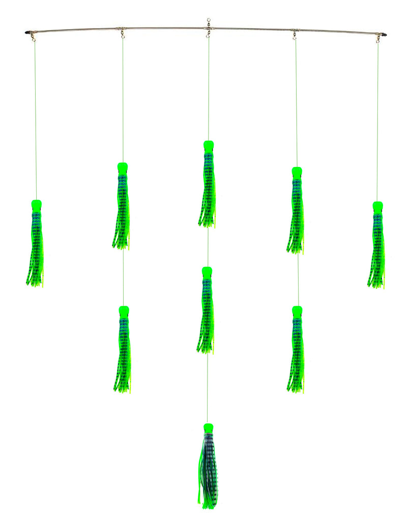 lobo-sportfishing - Lobo Lures 36" Skipjack UV Hybrid Green & Gold  Splash Spreader Bar - Lobo Lures - Spreader Bars