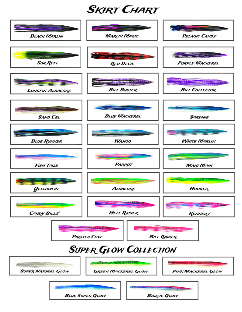 lobo-sportfishing - Replacement Skirt Combinations 12" - Lobo Marine Products LLC. - Trolling Lures 