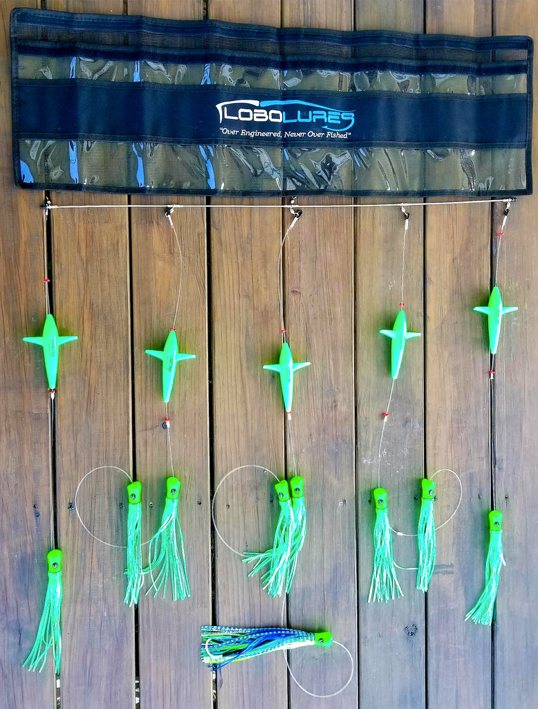 lobo-sportfishing - Lobo Lures 36" Skipjack UV Hybrid Green Machine Splash Spreader Bar - Lobo Lures - Spreader Bars