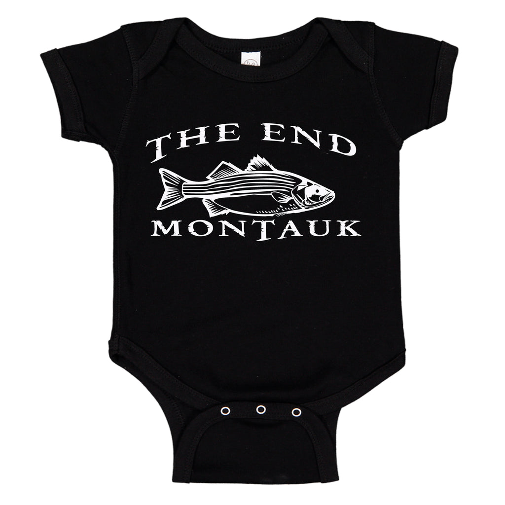lobo-sportfishing - LPG Apparel Co. THE END MONTAUK Bass Fishing Cotton Baby Body Suit - LPG Apparel Co. - Onesie
